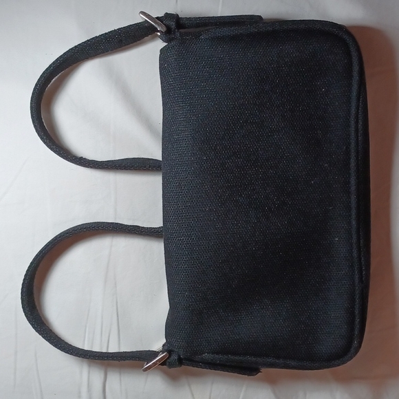 Black Woven Fabric Mini/Handbag - Picture 2 of 12